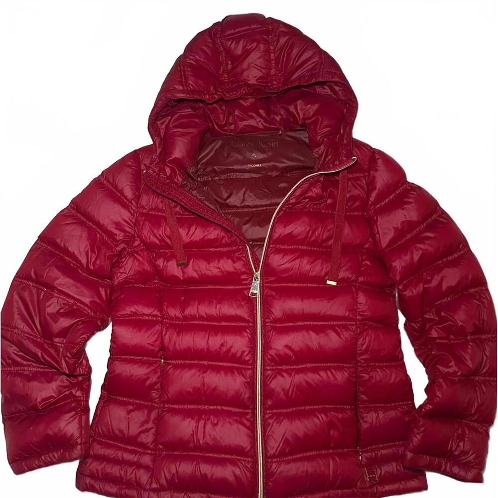 Calvin Klein Red Packable Down Puffer